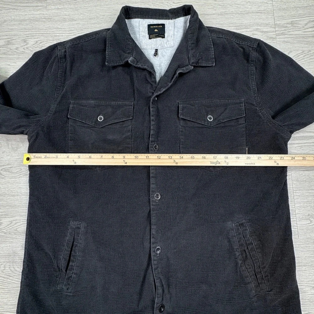 Quiksilver‎ Men's Shirt Jacket Corduroy Lined Black XL Long Sleeve Shacket